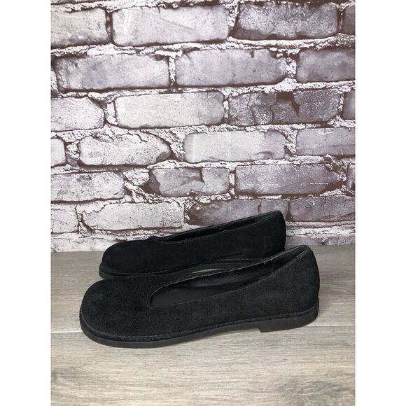 L.L. Bean Black Suede Genuine Leather Round Toe Casual Flats Women Sz 8M US/39EU - Picture 13 of 16